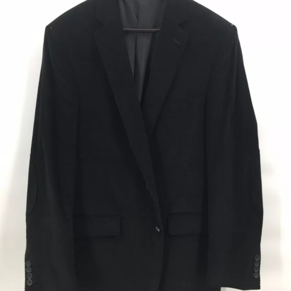 Stafford Black Corduroy Classic Fit Sport Coat